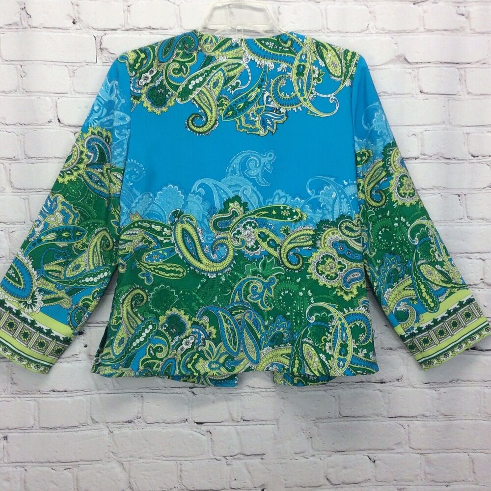 Chico's Open Front Blazer Jacket Women's Sz 0 (XS/4) Paisley Lightweight Casual - Picture 10 of 12